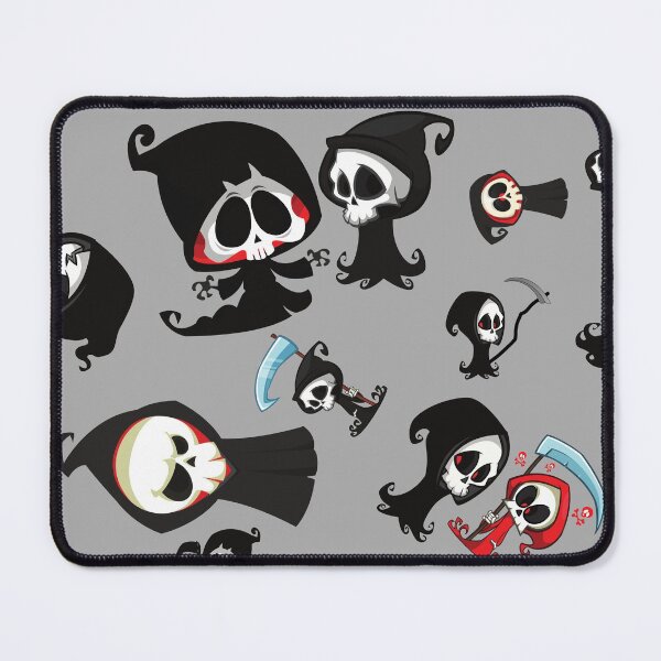 Item preview, Cute Grim Reapers on Gray - Fun, Spooky, Kawaii Aesthetic designed and sold by PixiesPlace.