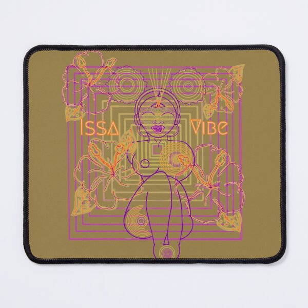 Item preview, Psychedelic Issa Vibe Spacey Earth Girl (dark tan bg, purple and goldish orange variation) designed and sold by VantaTheArtist.