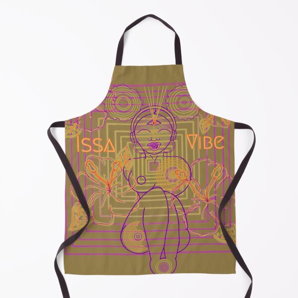 Item preview, Psychedelic Issa Vibe Spacey Earth Girl (dark tan bg, purple and goldish orange variation) designed and sold by VantaTheArtist.