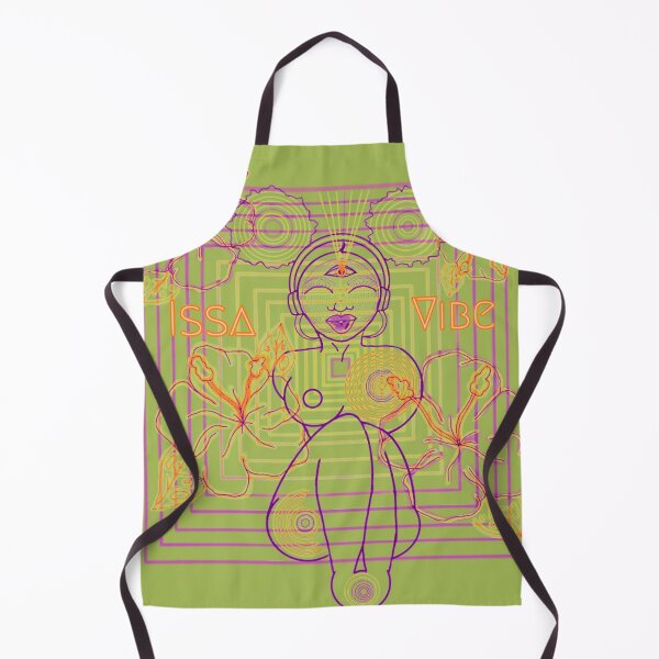 Item preview, Psychedelic Issa Vibe Spacey Earth Girl (dark grape green bg, purple and goldish orange variation) designed and sold by VantaTheArtist.