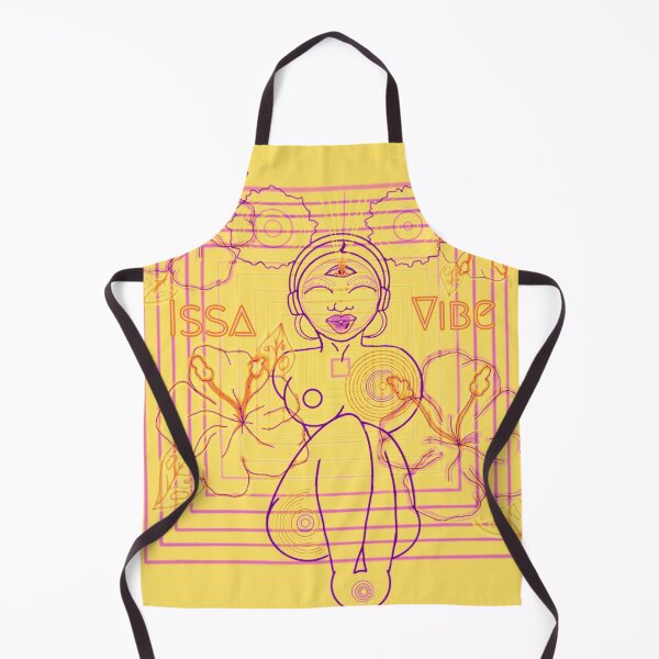 Item preview, Psychedelic Issa Vibe Spacey Earth Girl (matte sun yellow bg, purple and goldish orange variation) designed and sold by VantaTheArtist.