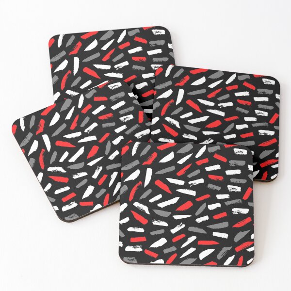 Item preview, Abstract design brush strokes in red black and white designed and sold by romanideco.