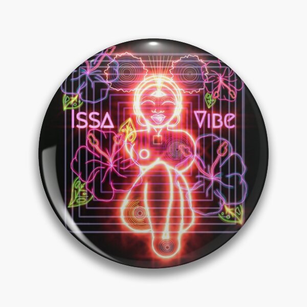 Item preview, Psychedelic Issa Vibe Spacey Earth Girl (GOLDEN STAR CHILD EDITION) (black bg, pink, purple, golden child variation) designed and sold by VantaTheArtist.
