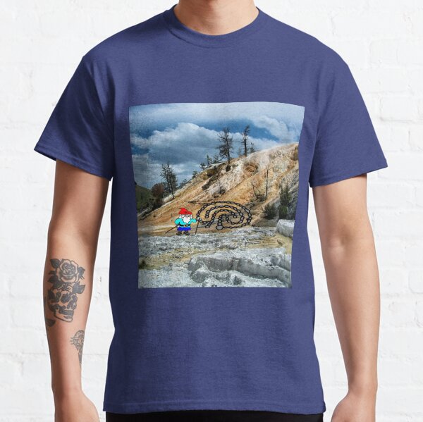 Will the Wandering Gnome Explores Yellowstone – Part 1 (Gnome Art) (Eco Art) Classic T-Shirt