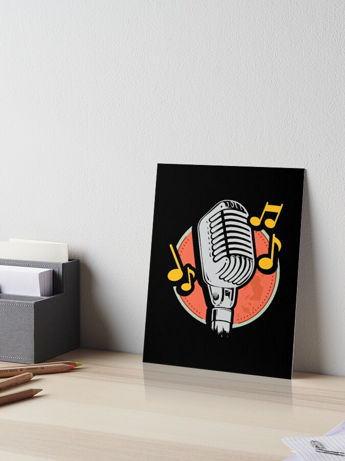 Retro Micro microphone Old School Microphone Scribble Music, Radio Podcast  Vintage, Music Notes and Clef Musician Art Board Print for Sale by  Merchking1