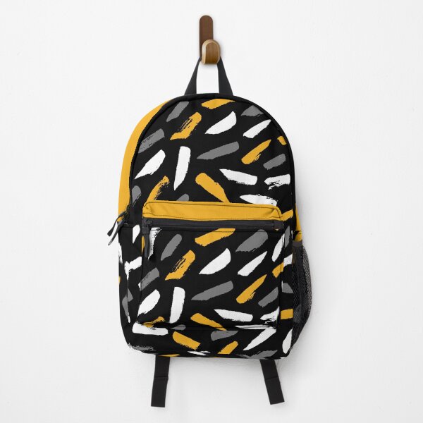Item preview, Abstract design brush strokes in yellow black and white designed and sold by romanideco.