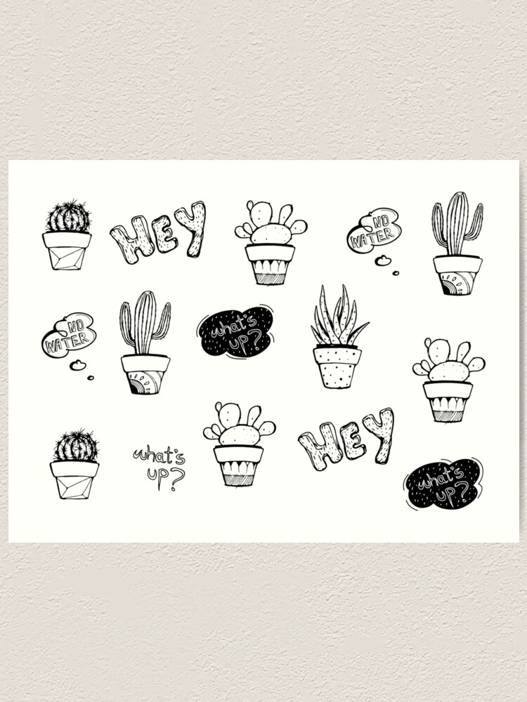 Alternate view of Funky Cactus Pattern Art Print