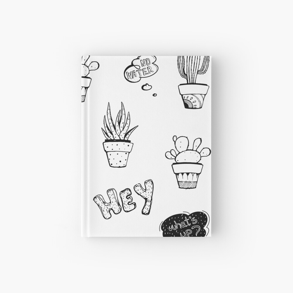 Funky Cactus Pattern Hardcover Journal