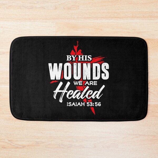 Item preview, Scripture Art - Isaiah By His Wound We Are Healed Jesus Saves Savior Redeemer designed and sold by Merchking1.