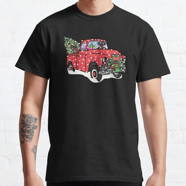 Black Labs Christmas Red Truck Classic T-Shirt