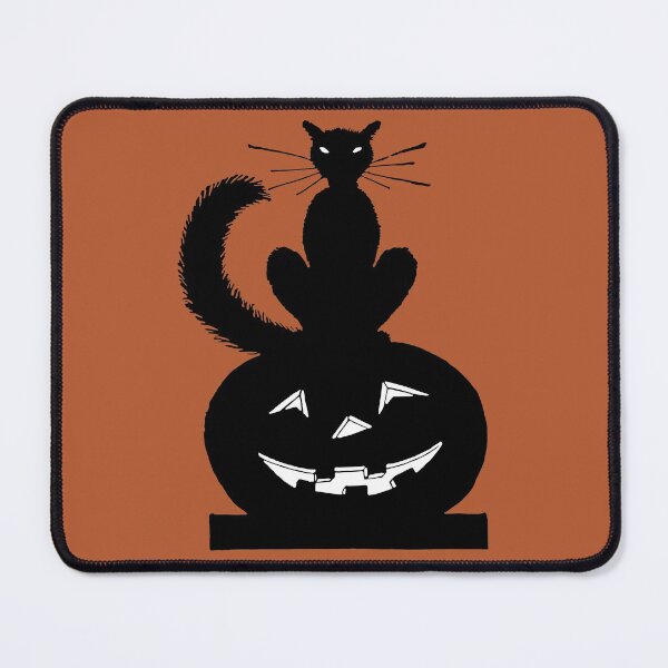 Item preview, Black Halloween Cat on Pumpkin designed and sold by RedThorThreads.
