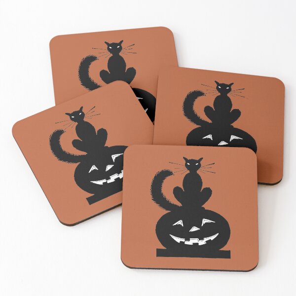 Item preview, Black Halloween Cat on Pumpkin designed and sold by RedThorThreads.