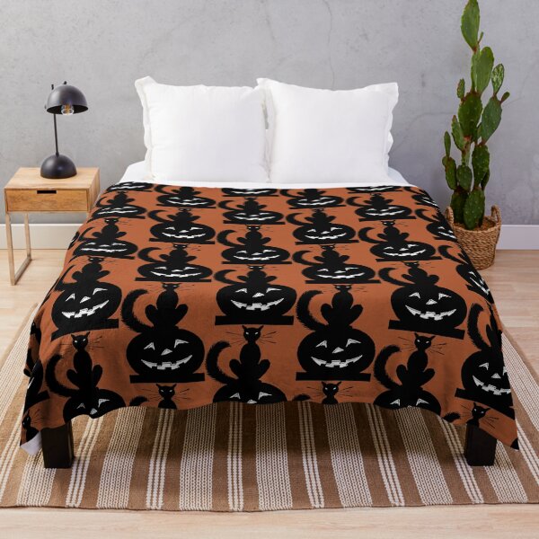 Item preview, Black Halloween Cat on Pumpkin designed and sold by RedThorThreads.