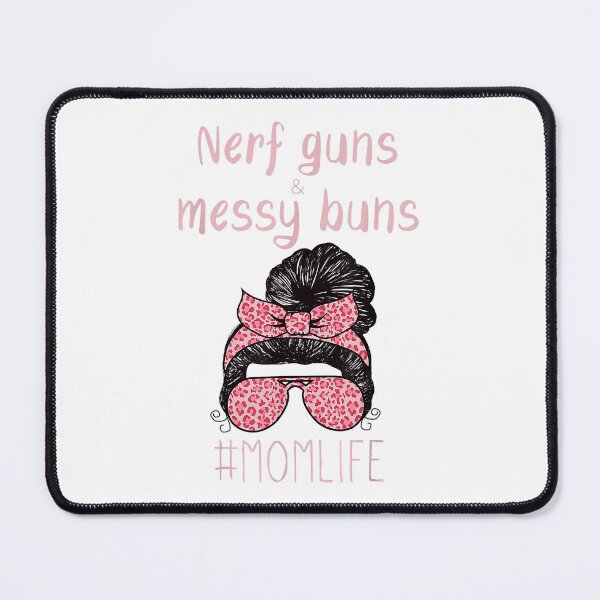 Item preview, Nerf Guns And Messy Buns Funny Momlife Shirt Leopard Print designed and sold by vastscreen.