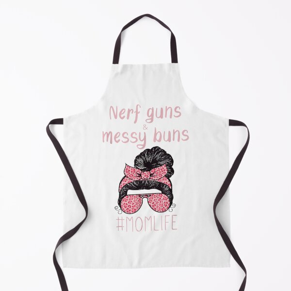 Item preview, Nerf Guns And Messy Buns Funny Momlife Shirt Leopard Print designed and sold by vastscreen.