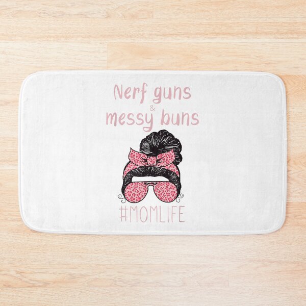 Item preview, Nerf Guns And Messy Buns Funny Momlife Shirt Leopard Print designed and sold by vastscreen.
