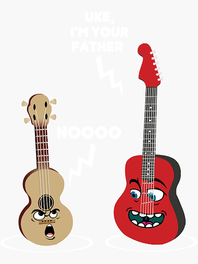 "Uke I Am Father Guitar Famous Movie Quotes Ukulele " Sticker for Sale