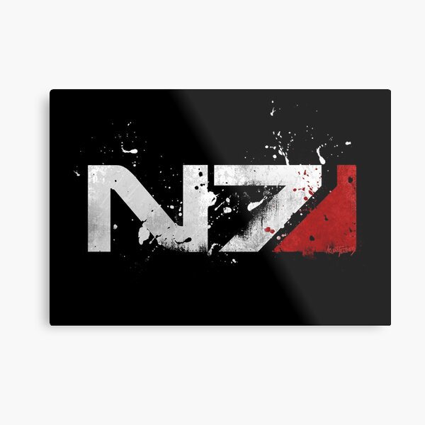 Mass Effect Distressed N7 Metal Print