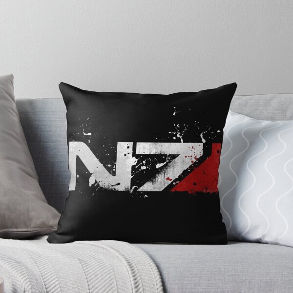 Mass Effect Distressed N7 Throw Pillow