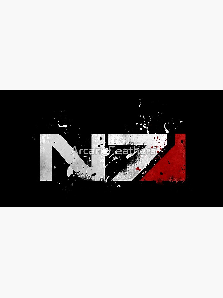 Thumbnail 5 of 5, Mouse Pad, Mass Effect Distressed N7 designed and sold by ArcaneFeathers.
