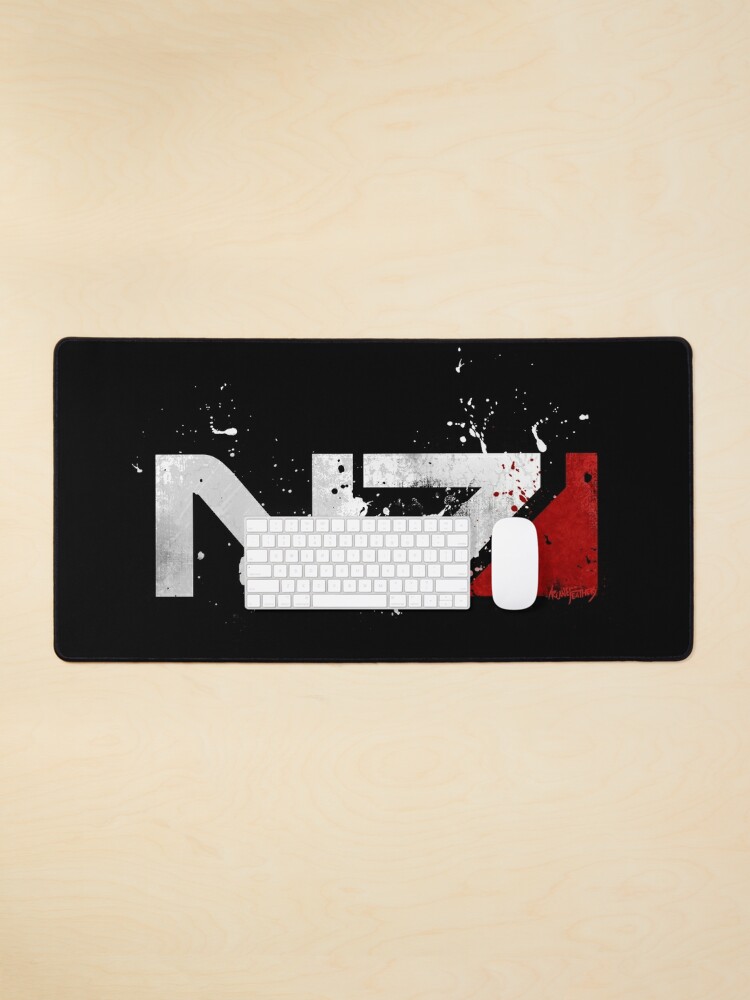 Mouse Pad, Mass Effect Distressed N7 designed and sold by ArcaneFeathers