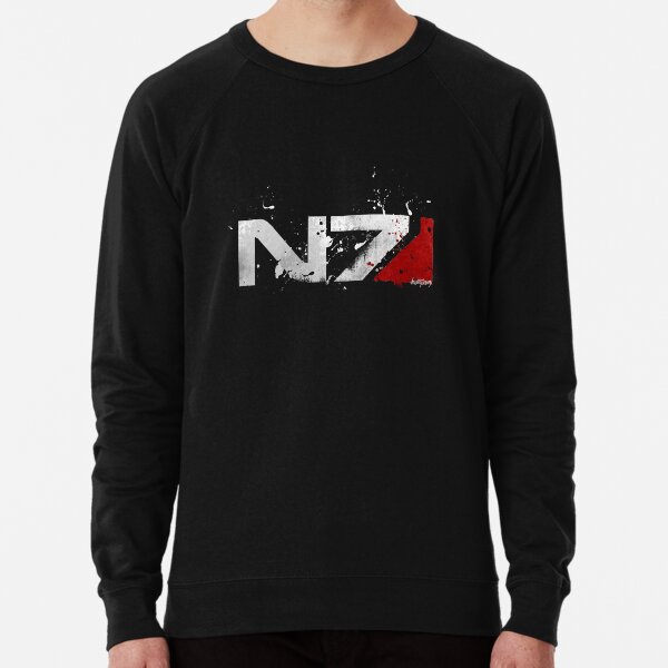 Mass Effect Distressed N7 Lightweight Sweatshirt for Sale by ArcaneFeathers Redbubble