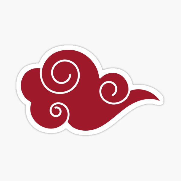 Rote japanische Wolke Sticker