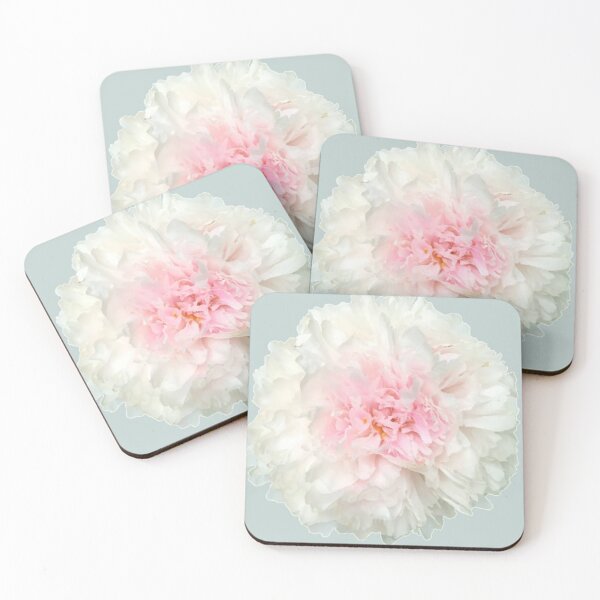 Item preview, White Peony with Pink Center Close-up designed and sold by InalterataArt.