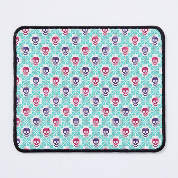 Item preview, Knitted skull pattern blue, pink, purple designed and sold by WolfandWillow.