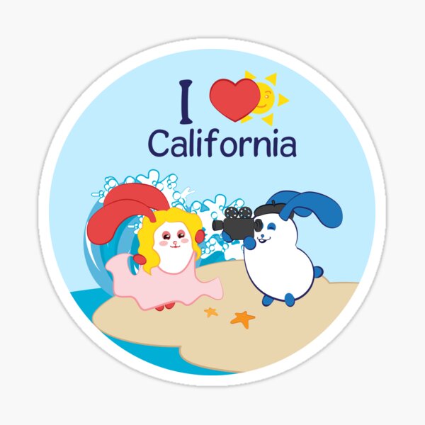 Ernest and Coraline | I love California Sticker