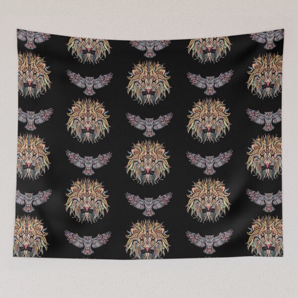 Item preview, Lion & Owl Illustration for Animals Lovers, Symmetry and Geometry Triangle Design  designed and sold by IlanaLoudin.