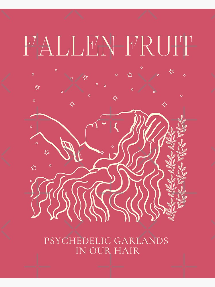 "Fallen Fruit Poster Lyrics" Sticker for Sale by heyvisuals Redbubble