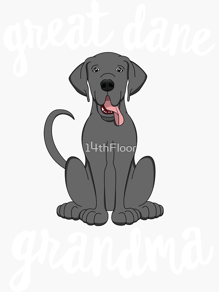 Blue Great Dane Grandma Pawma Dog Grandparents Grand Maw Sticker For