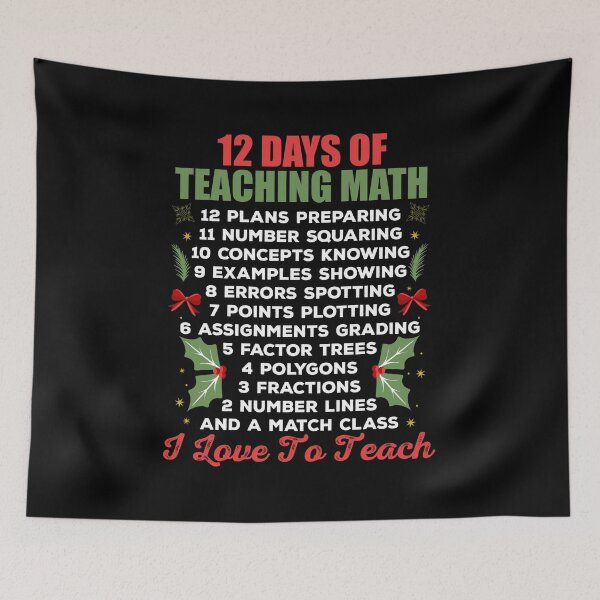 Item preview, 12 Days of Teaching Math Educator Mathematics  Teacher Appreciation designed and sold by Merchking1.