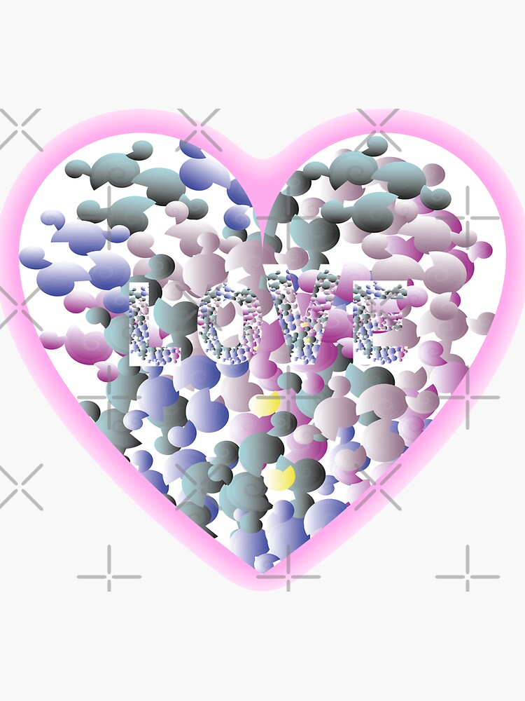 Thumbnail 3 of 3, Sticker, love visual illusion women designed and sold by pame360.