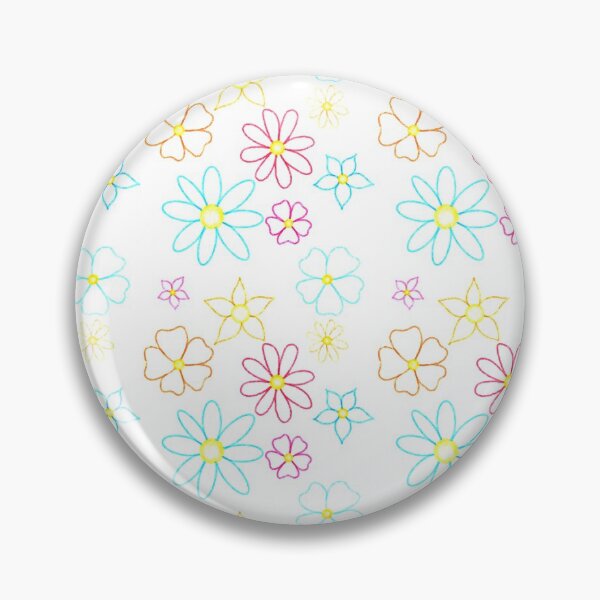 Item preview, Fun bright simple pink blue and orange flower pattern designed and sold by -Lily-Anne-.