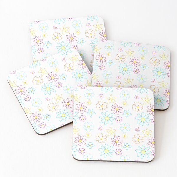 Item preview, Fun bright simple pink blue and orange flower pattern designed and sold by -Lily-Anne-.