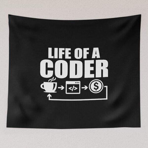 Item preview, Life of a Coder, Funny Coding Web Development And Tech Software Engineers, Programmers Life designed and sold by Merchking1.