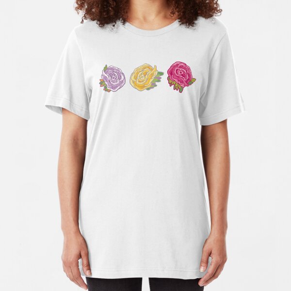 Decorative Roses Slim Fit T-Shirt