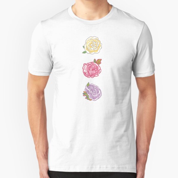 Decorative Roses Slim Fit T-Shirt