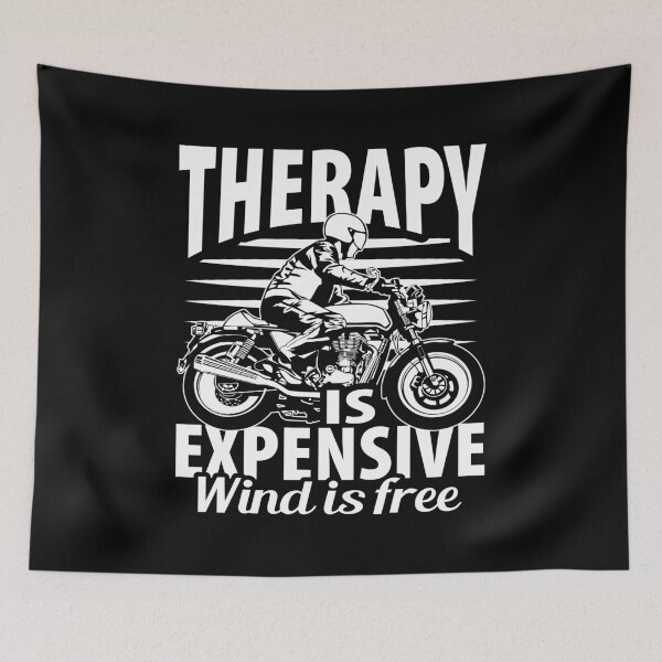 Item preview, Therapy Is Expensive, Wind Is Free, Funny Sarcastic Biker designed and sold by Merchking1.