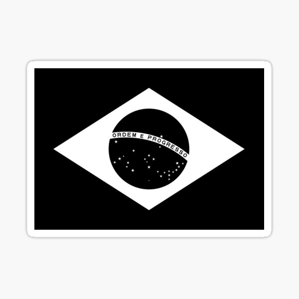 Vista previa del artículo con la obra «Bandera brasileña en blanco y negro», diseñado y vendido por holografica.