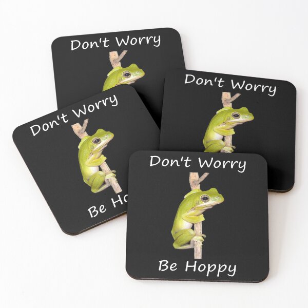 Item preview, Don't Worry Be Hoppy Green Tree Frog designed and sold by Paul-Prints.