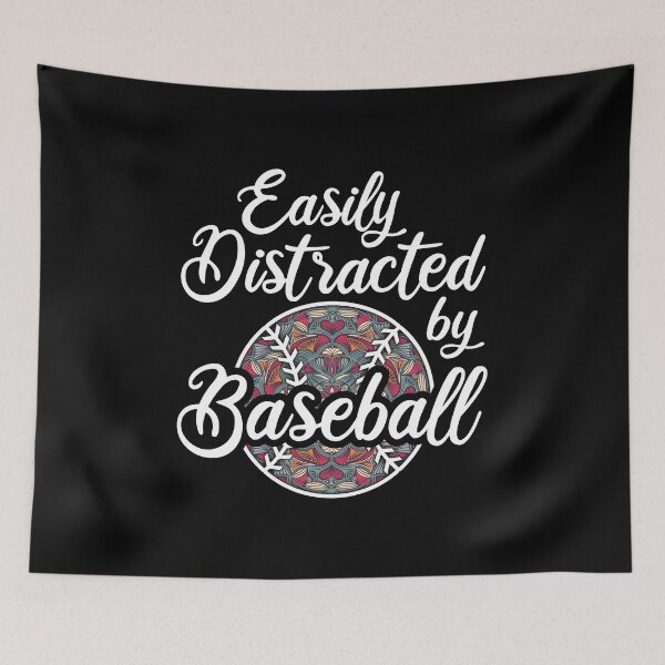 Item preview, Easily Distracted By Baseball, Floral Ball Baseball Players Loves To Play Batting Pitcher designed and sold by Merchking1.
