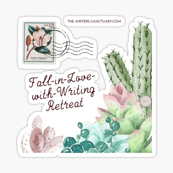 Fall in Love With Writer's Sanctuary Retreat Sticker