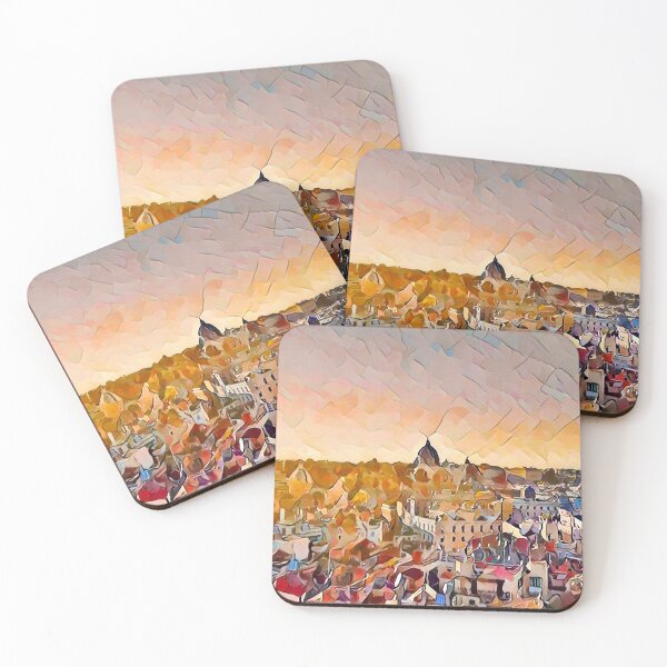 Item preview, Sunrise Cityscape - Oil Paint Art designed and sold by MktngMultiverse.