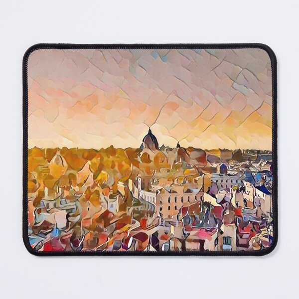 Item preview, Sunrise Cityscape - Oil Paint Art designed and sold by MktngMultiverse.