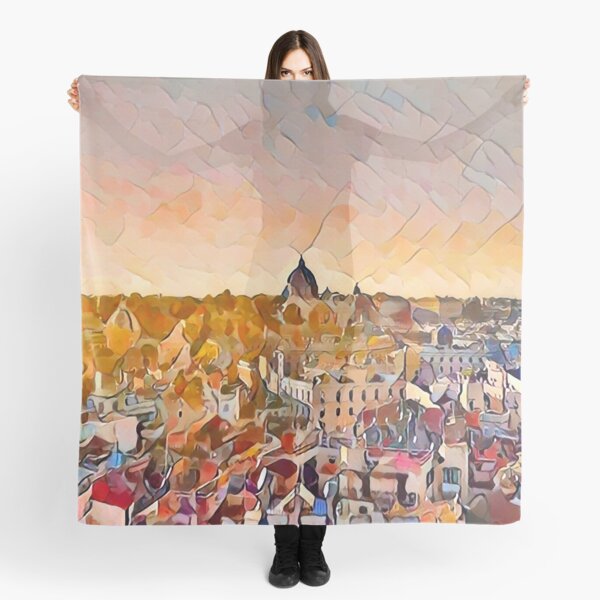Item preview, Sunrise Cityscape - Oil Paint Art designed and sold by MktngMultiverse.