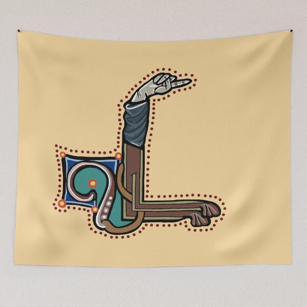 Item preview, Letter L Manicule W 14C Maastricht Psalter parody  designed and sold by Donnahuntriss.