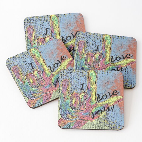 Item preview, ASL I Love You Crackled Effect designed and sold by EloiseArt.